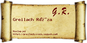 Greilach Róza névjegykártya
